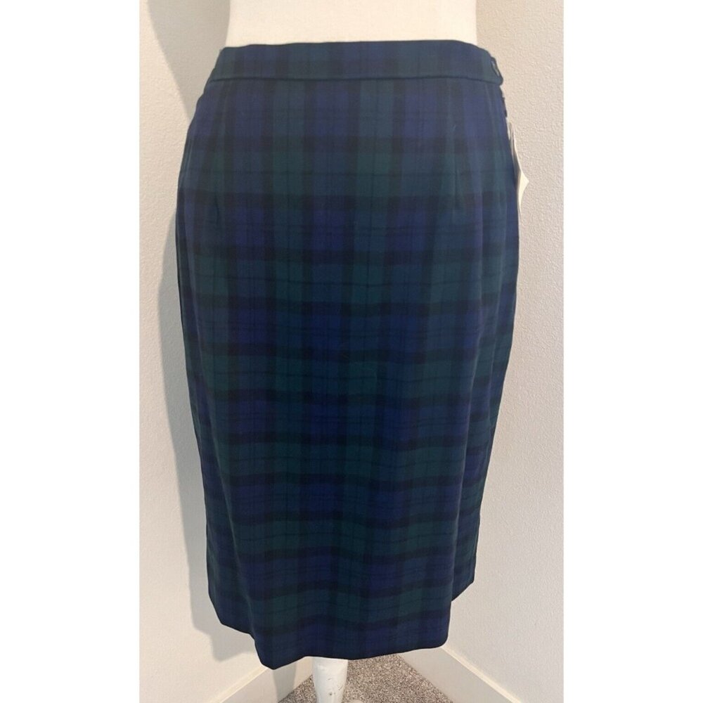 Vtg Pendleton 12 wool pencil skirt Blk watch Tartan Plaid New tags Preppy Academ